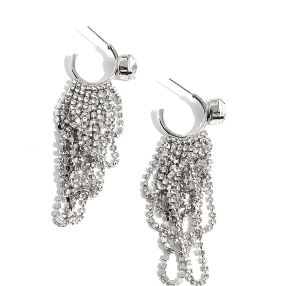 Paparazzi Silver Chandelier Earrings with Cascading Design Ceaseless Chic Jewels